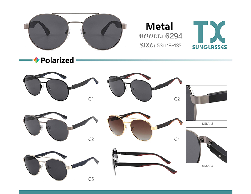 Lunettes de soleil en m&eacute;tal en gros 6294