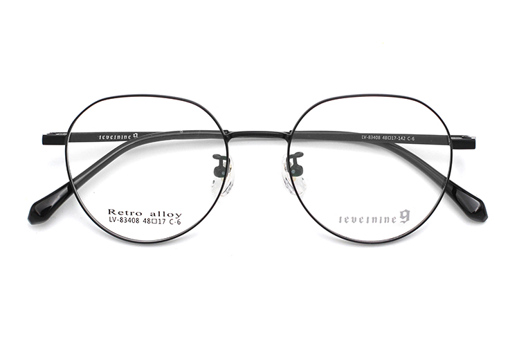 Montures Optiques Rondes En M&eacute;tal - Blcak