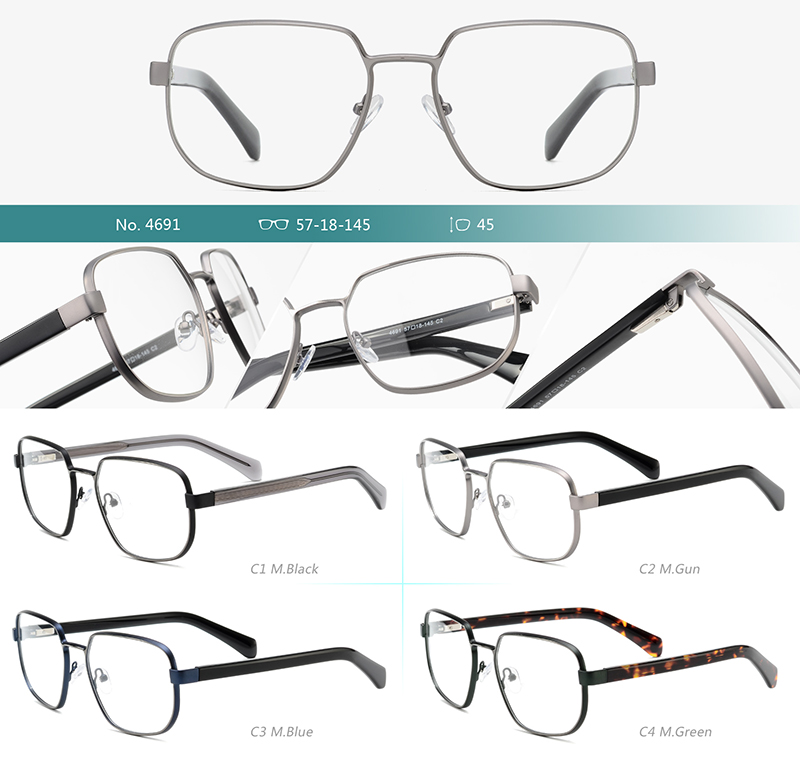 Montures de lunettes en m&eacute;tal en gros 4691