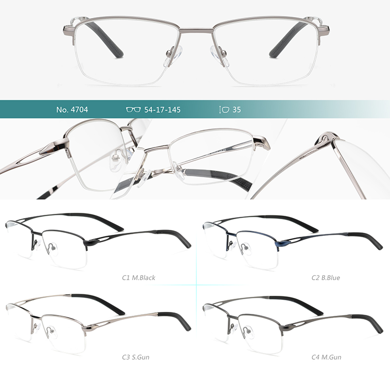 Montures de lunettes en m&eacute;tal en gros 4704