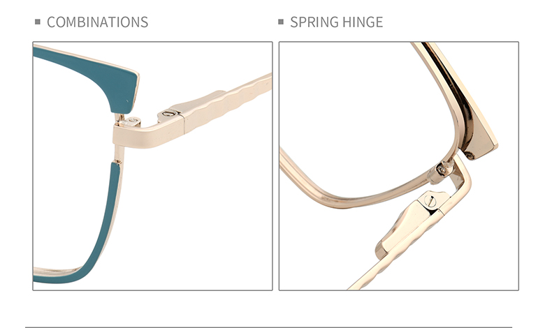 Montures de lunettes œil de chat en m&eacute;tal