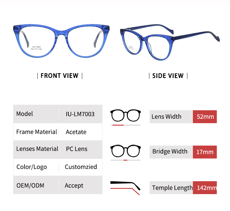 Lunettes &agrave; monture œil de chat - Taille