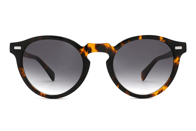 Lunettes de soleil rondes en métal et acétate