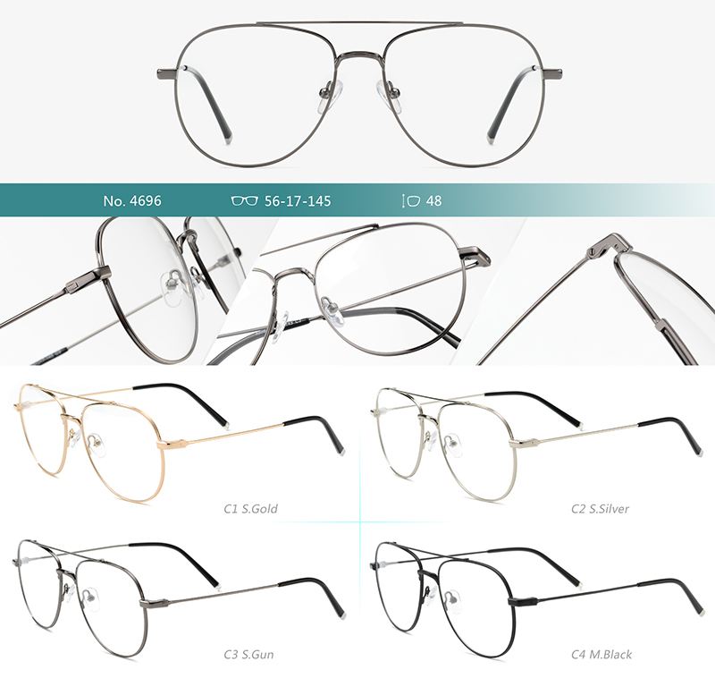 Montures de lunettes en m&eacute;tal en gros 4696