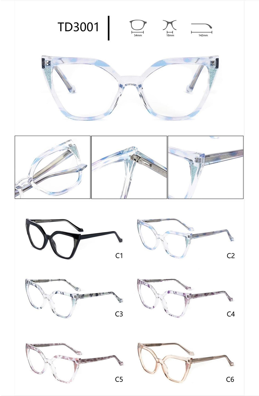 montures de lunettes haut de gamme TD3001