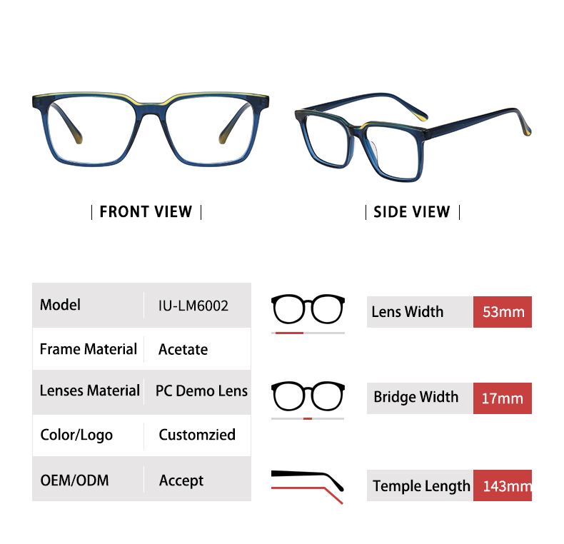 Lunettes &agrave; monture rectangulaire