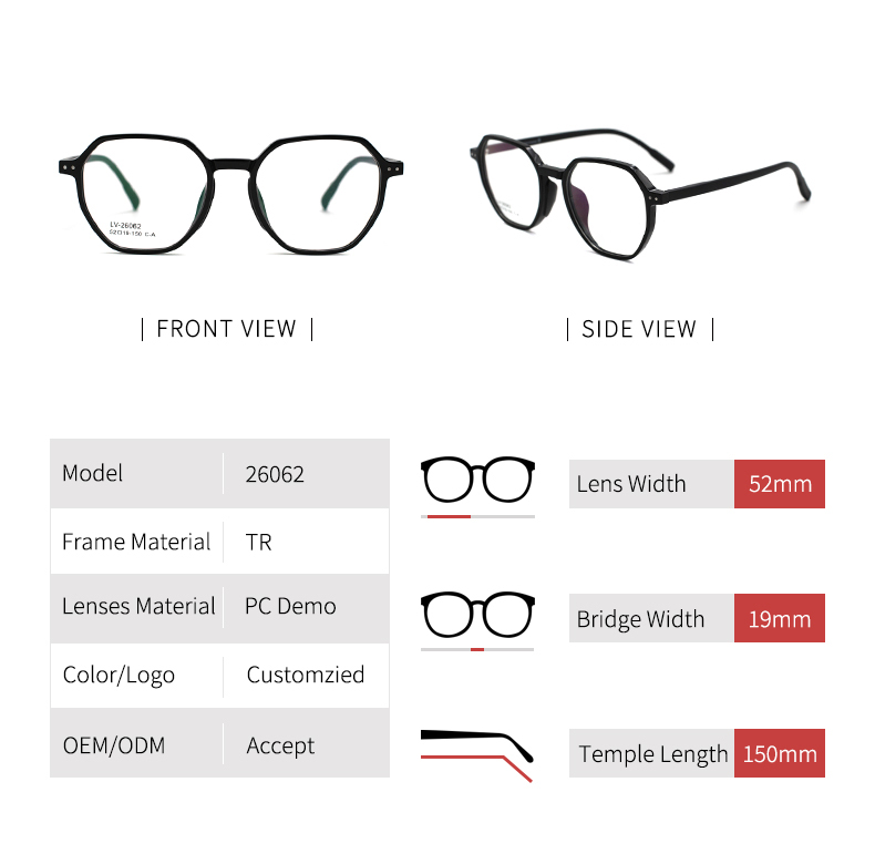 lunettes tr90_taille