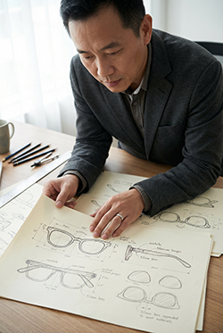 Conception et &eacute;chantillonnage de montures optiques ODM par le fabricant de lunettes