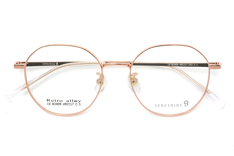 Lunettes &agrave; Monture M&eacute;tallique - Or Rose