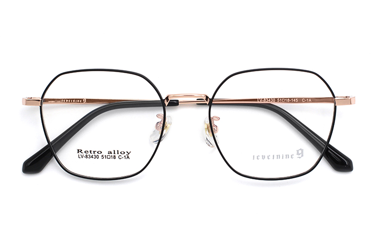 Montures de lunettes femme m&eacute;tal - noir et or