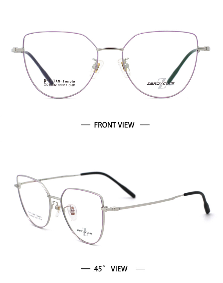 Montures de lunettes Titane Femme_argent violet 