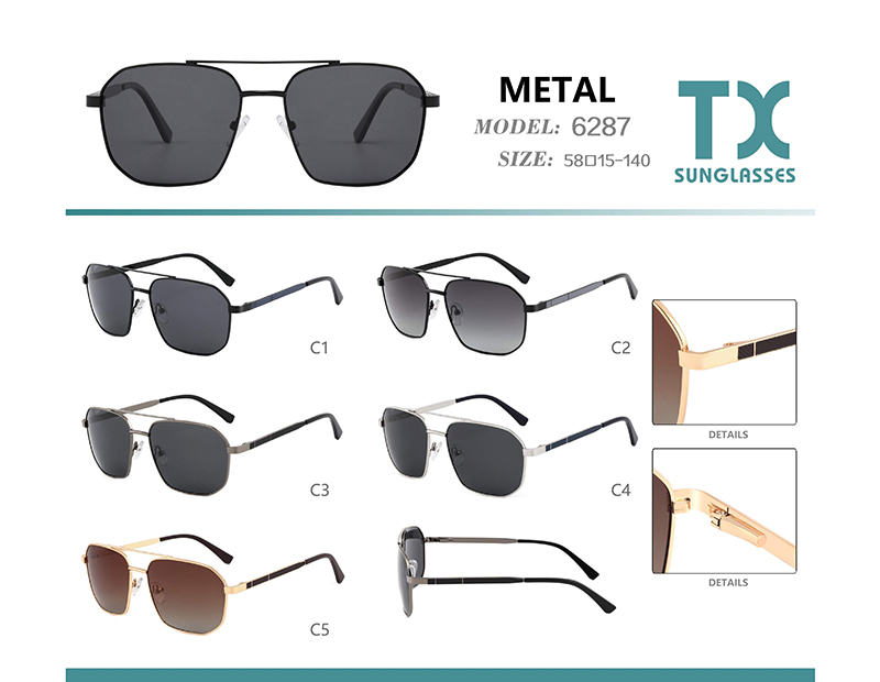 Lunettes de soleil en m&eacute;tal en gros 6287