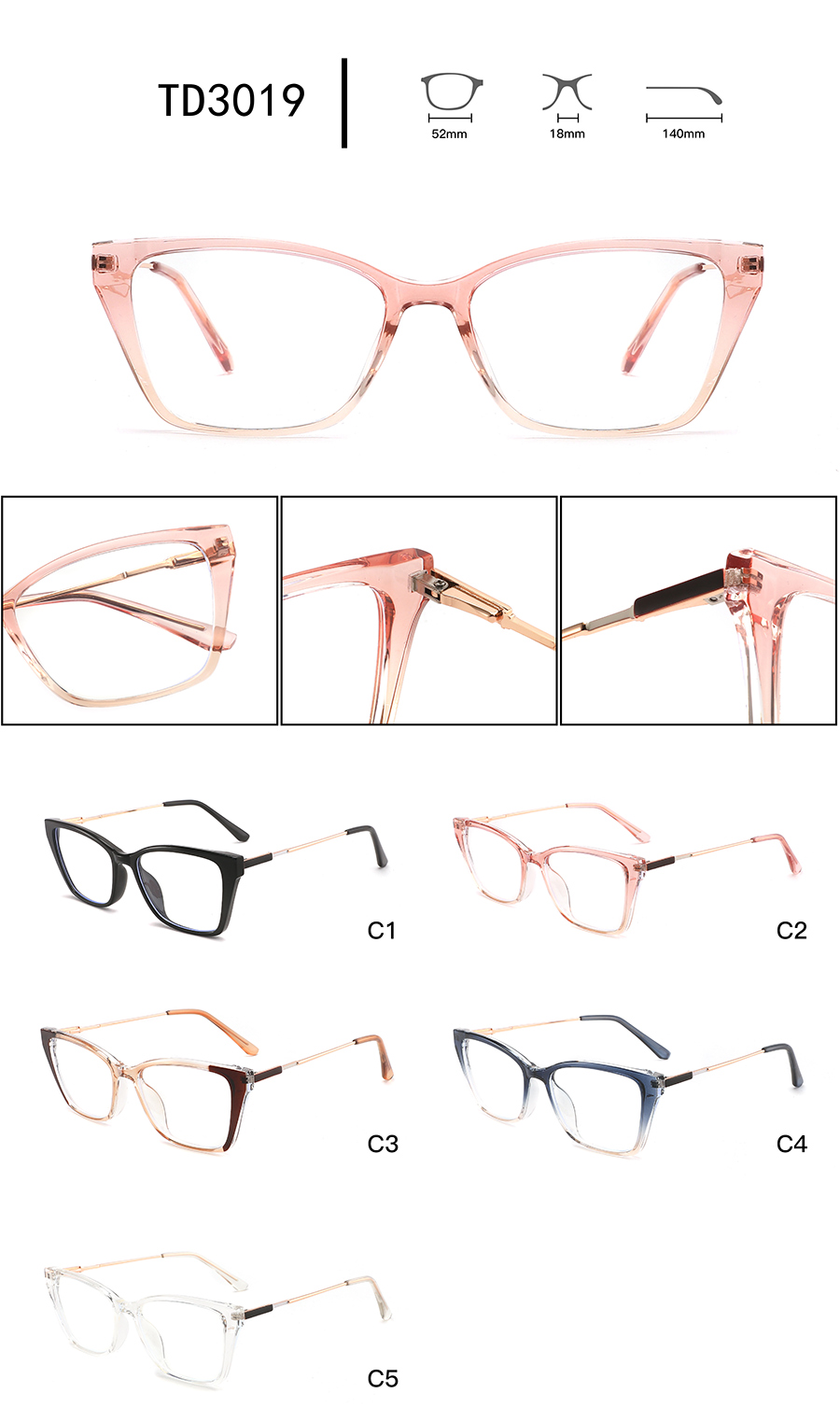 derni&egrave;res montures de lunettes pour hommes TD3019