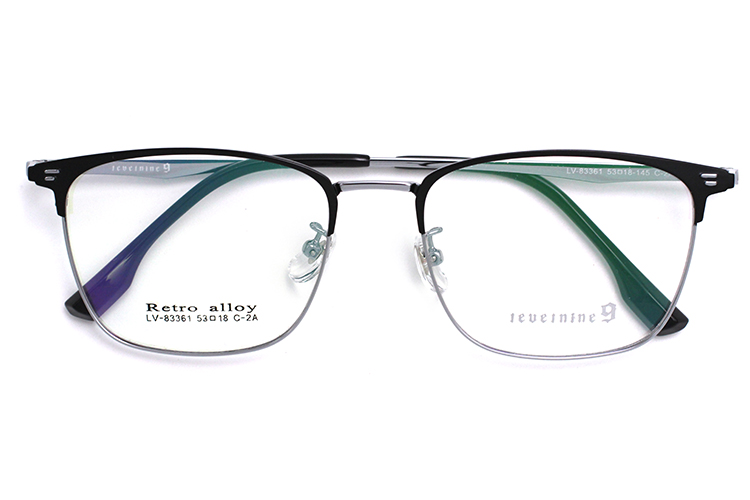 Montures de lunettes rectangulaires - Noir et Argent