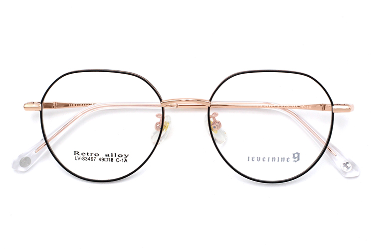 Monture de Lunettes en Alliage - Noir et Or