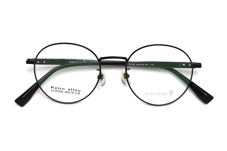 Lunettes &agrave; monture ronde en m&eacute;tal - Noir