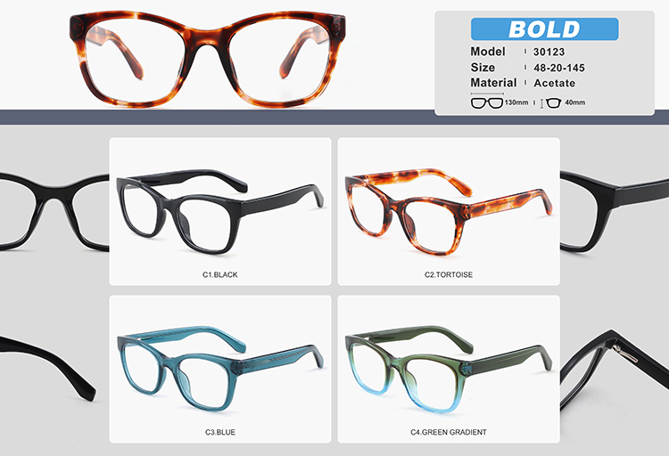 Montures de lunettes en ac&eacute;tate en gros YC30123