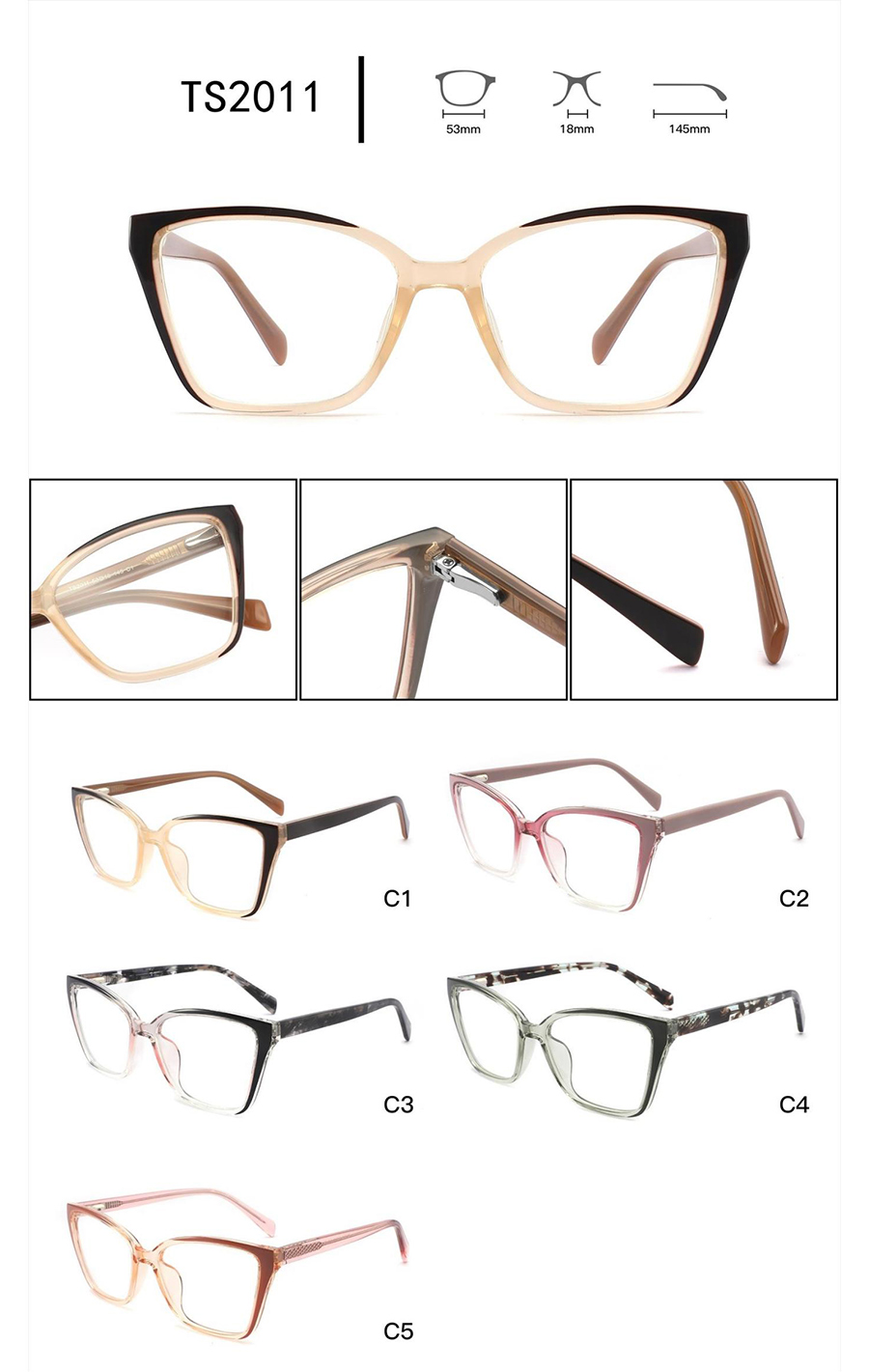montures de lunettes de mode TS2011