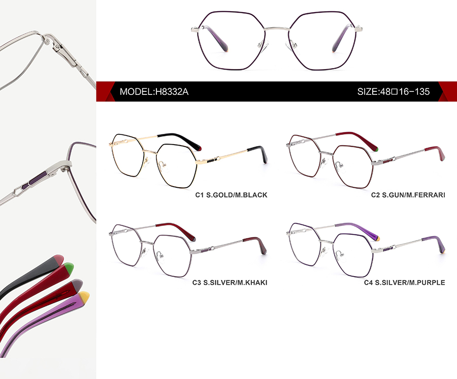 montures de lunettes en m&eacute;tal H8332A