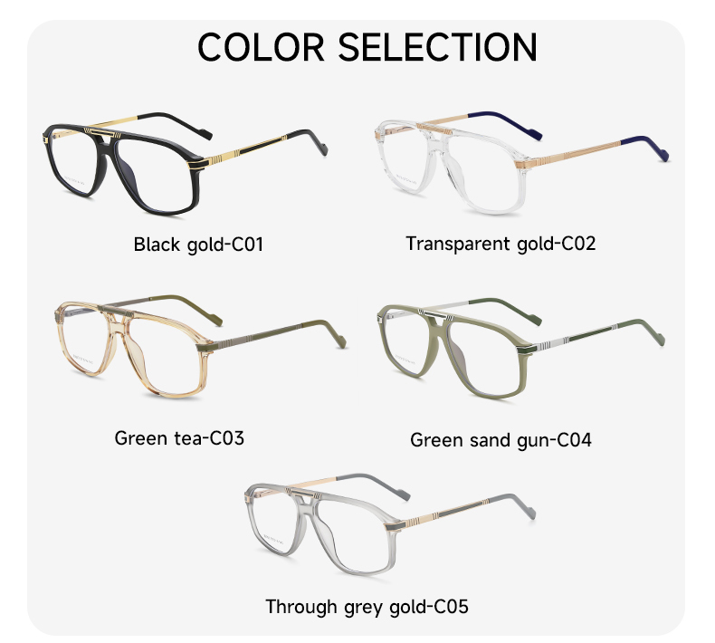 Lunettes aviateur surdimensionn&eacute;es_color