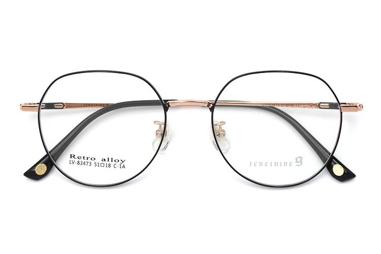 Montures de lunettes de qualit&eacute; – Noir et dor&eacute;.