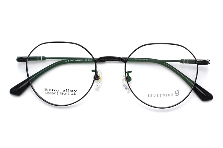 Montures de lunettes rondes pour hommes - Noir