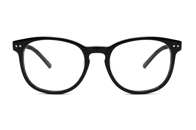 Montures optiques pour lunettes rondes en acétate noir FG1042