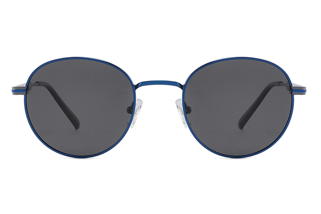 Lunettes de soleil rondes à monture métallique