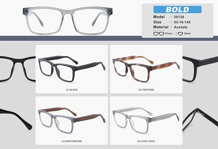 Montures de lunettes en ac&eacute;tate en gros YC30136