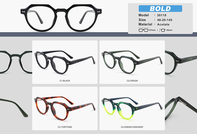 Montures de lunettes en ac&eacute;tate en gros YC30118