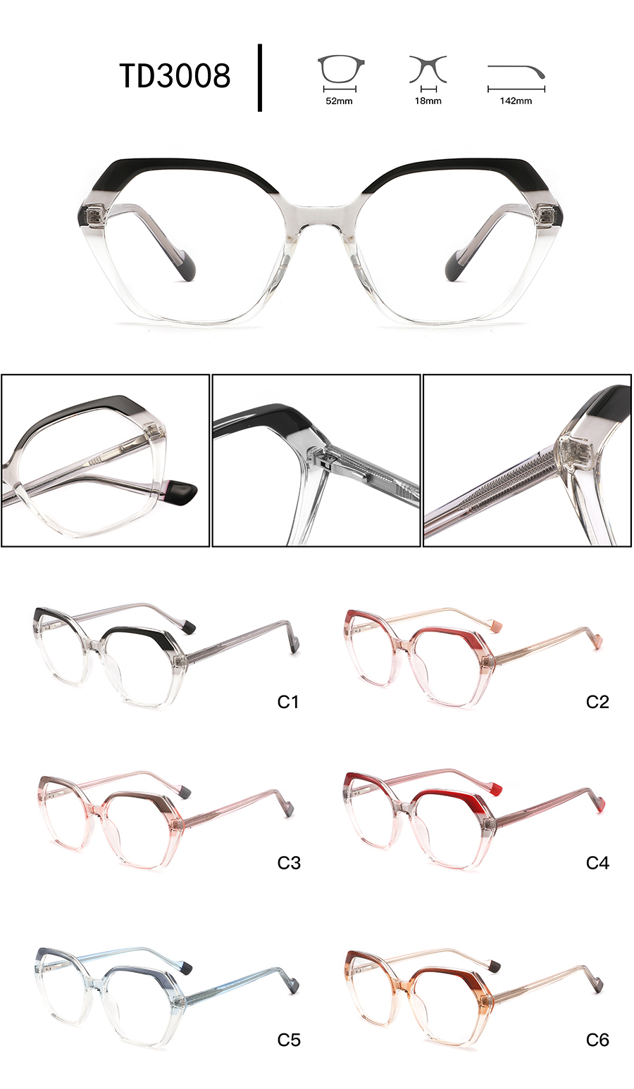 nouvelles montures de lunettes tendance TD3008