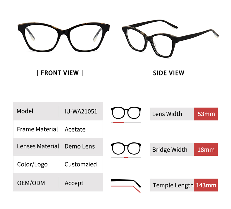 Lunettes carr&eacute;es &agrave; monture &eacute;paisse_detials