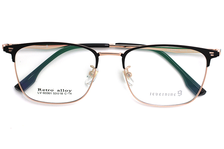 Montures de lunettes rectangulaires - Noir⩔