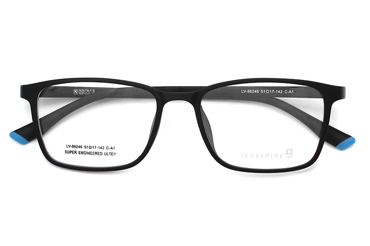 Lunettes rectangulaires &agrave; monture fine - Noir mat