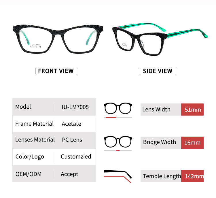 Lunettes œil de chat vintage - Taille