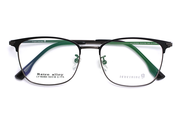 Lunettes rectangulaires - Gunmetal et noir