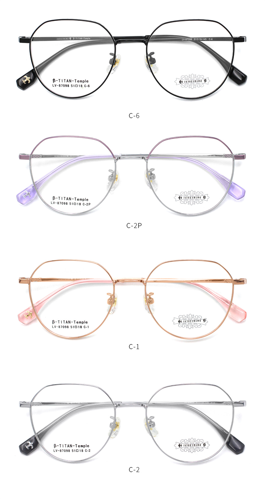 Montures de lunettes en titane