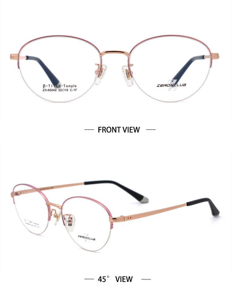 Lunettes demi-monture_Or Rose 