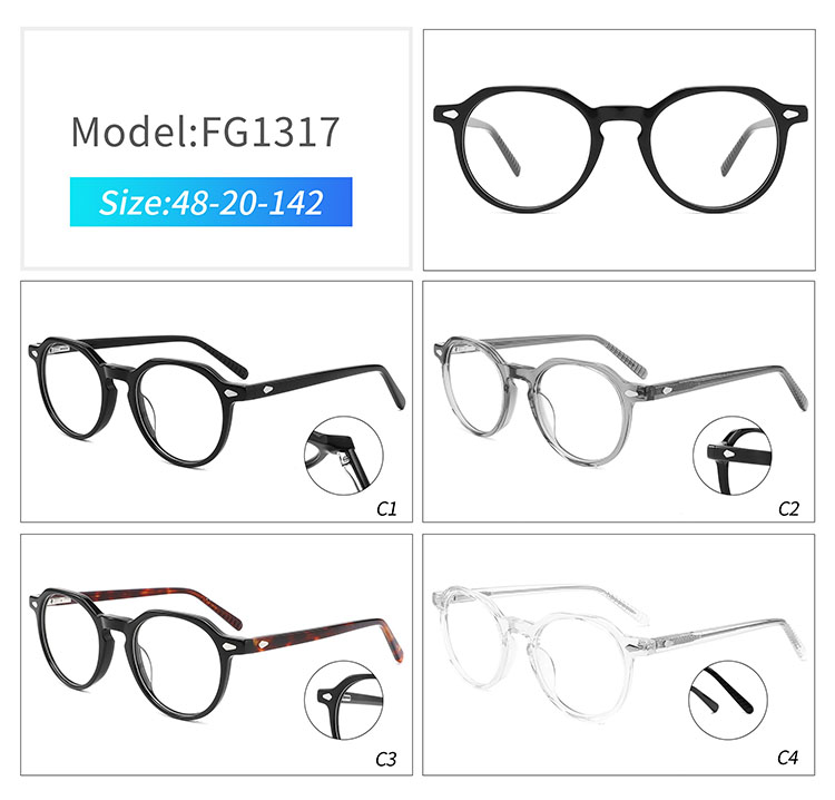 FG1317-montures de lunettes en ac&eacute;tate faites &agrave; la main