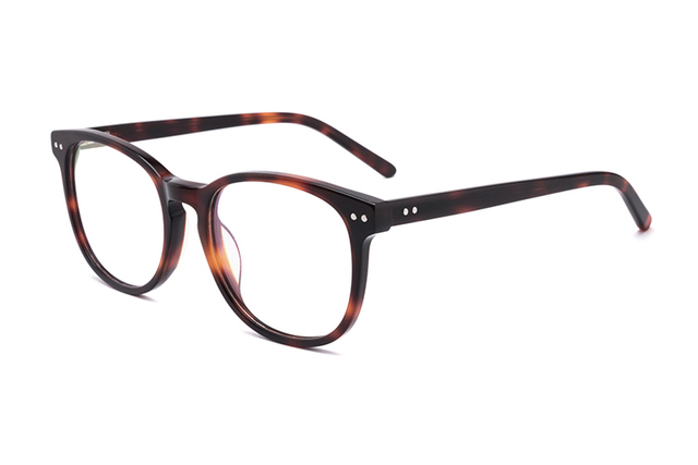Montures optiques pour lunettes rondes en acétate noir FG1042