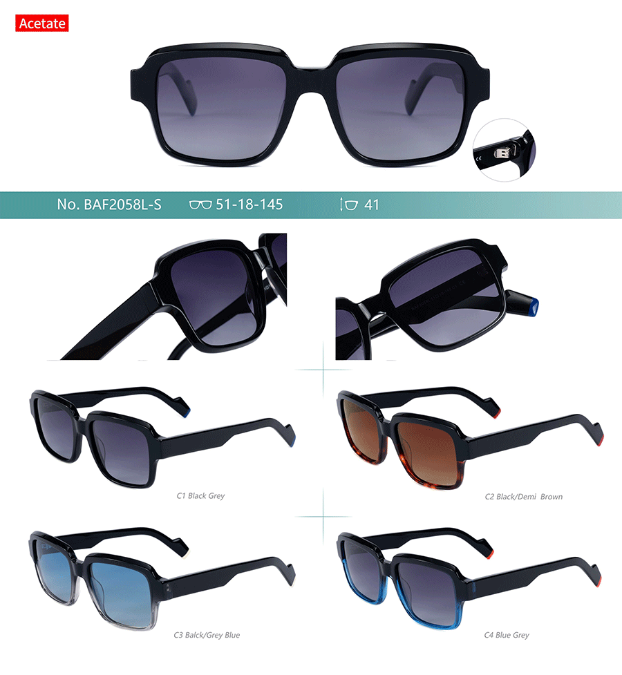 Lunettes de soleil en ac&eacute;tate en gros-BAF2058LS