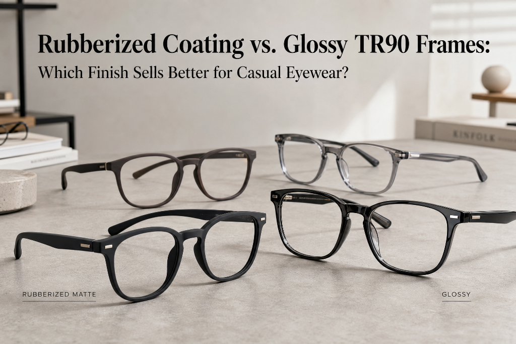 Revêtement caoutchouté ou montures TR90 brillantes : quelle finition se vend le mieux pour les lunettes décontractées ?